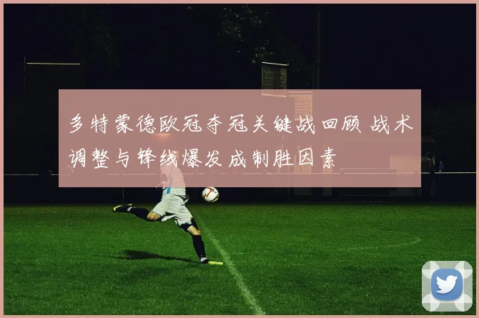 多特蒙德欧冠夺冠关键战回顾 战术调整与锋线爆发成制胜因素